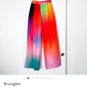 BRUCE GLEN Hi waste pants  Wide Leg Trousers rainbow size 25